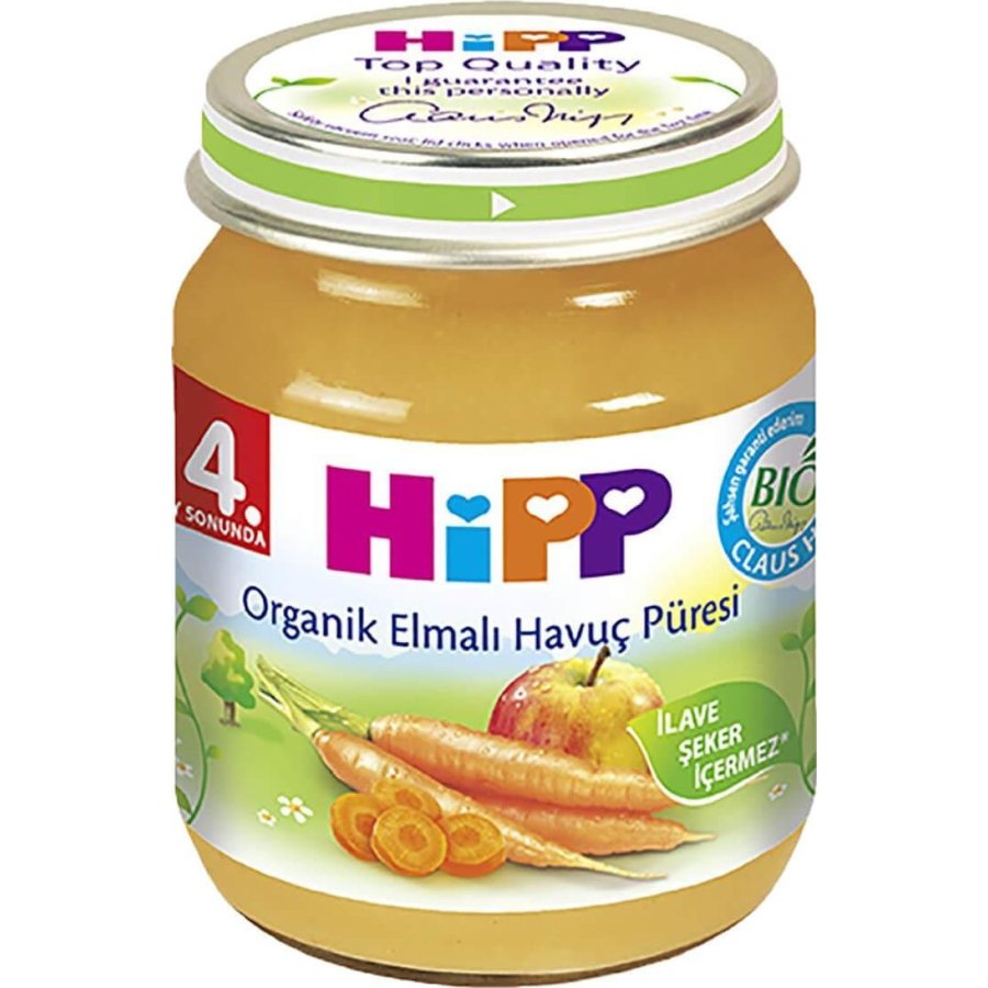 Hipp Organik Elmalı Havuç Püresi, 125 g
