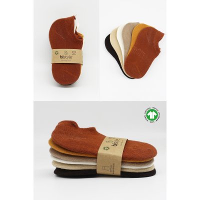 Bistyle Colors Penye Sneakers Soket Çorap, Toprak, 6'lı