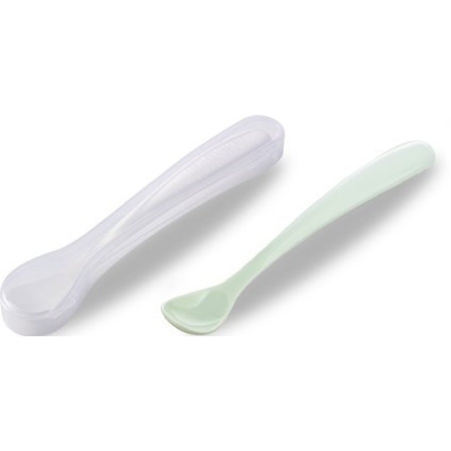 Mamajoo Beslenme Kaşığı & Saklama Kutusu, Powder Green, 2'li
