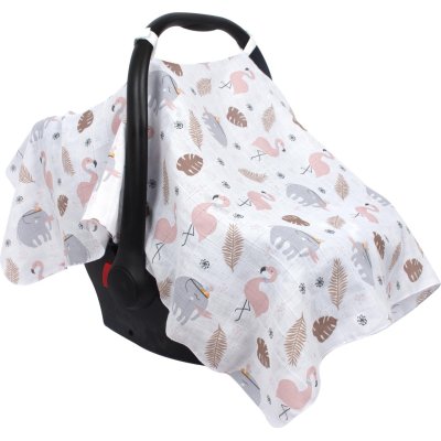 Sevi Bebe Müslin Puset ve Ana Kucağı Örtüsü, Flamingo