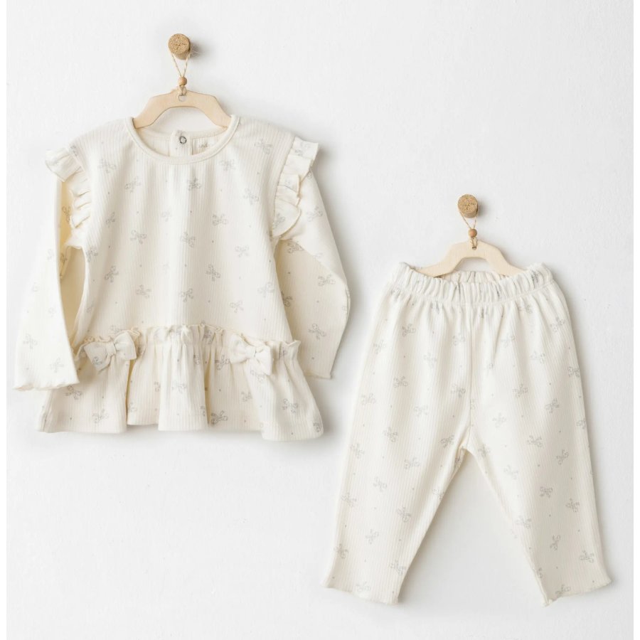 Andywawa AC26256 Baby Bow Bliss 2'li Takım Ekru