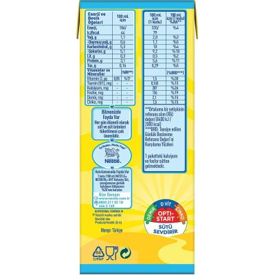 Nesquik Laktozsuz ve Şeker İlavesiz Kakaolu Süt, 180 ml, 6'lı