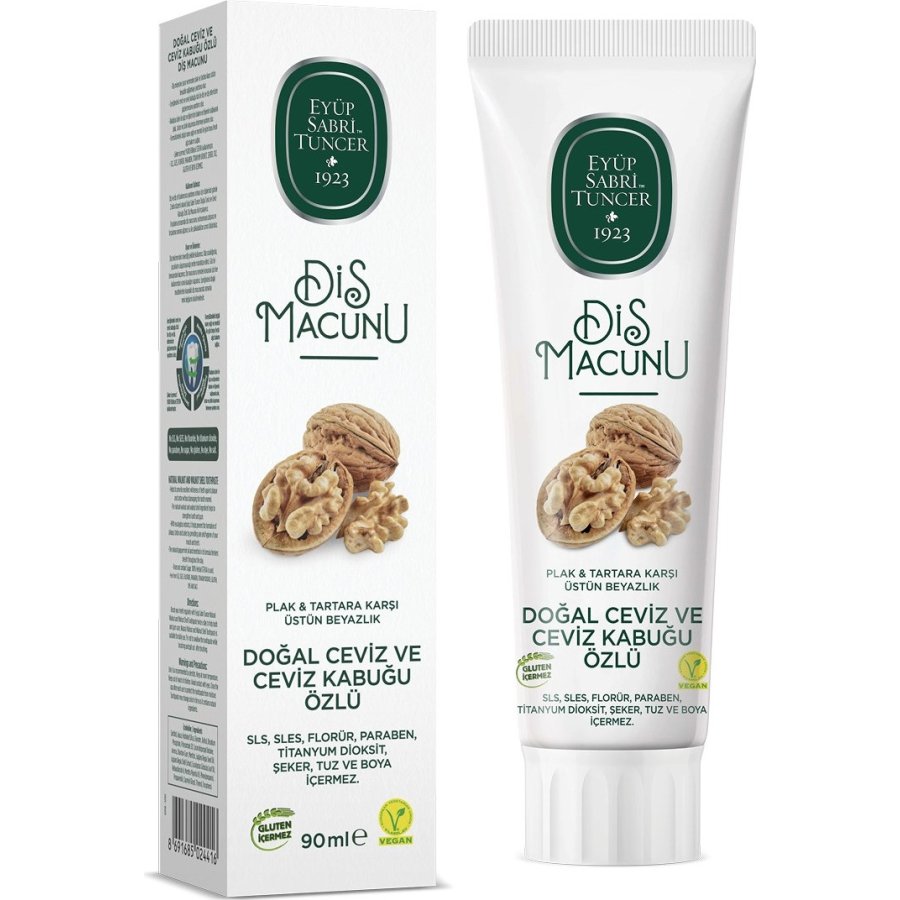 Eyüp Sabri Tuncer Doğal Diş Macunu, Ceviz & Ceviz Kabuğu Özlü, 90 g