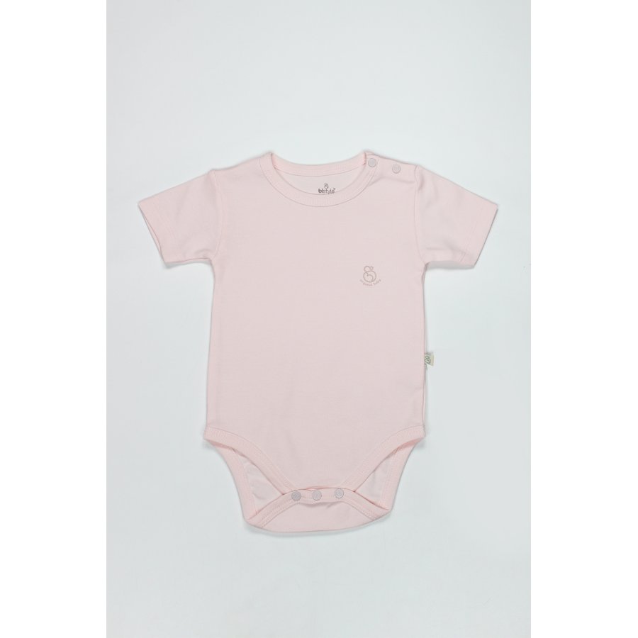 Bistyle Organik Natural Basic Style Yarım Kol Body BS17103 Pembe