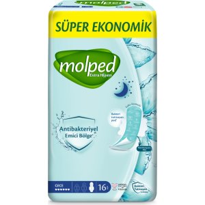 Molped Ekstra Hijyen Gece Ped Süper Eko 16 Adet