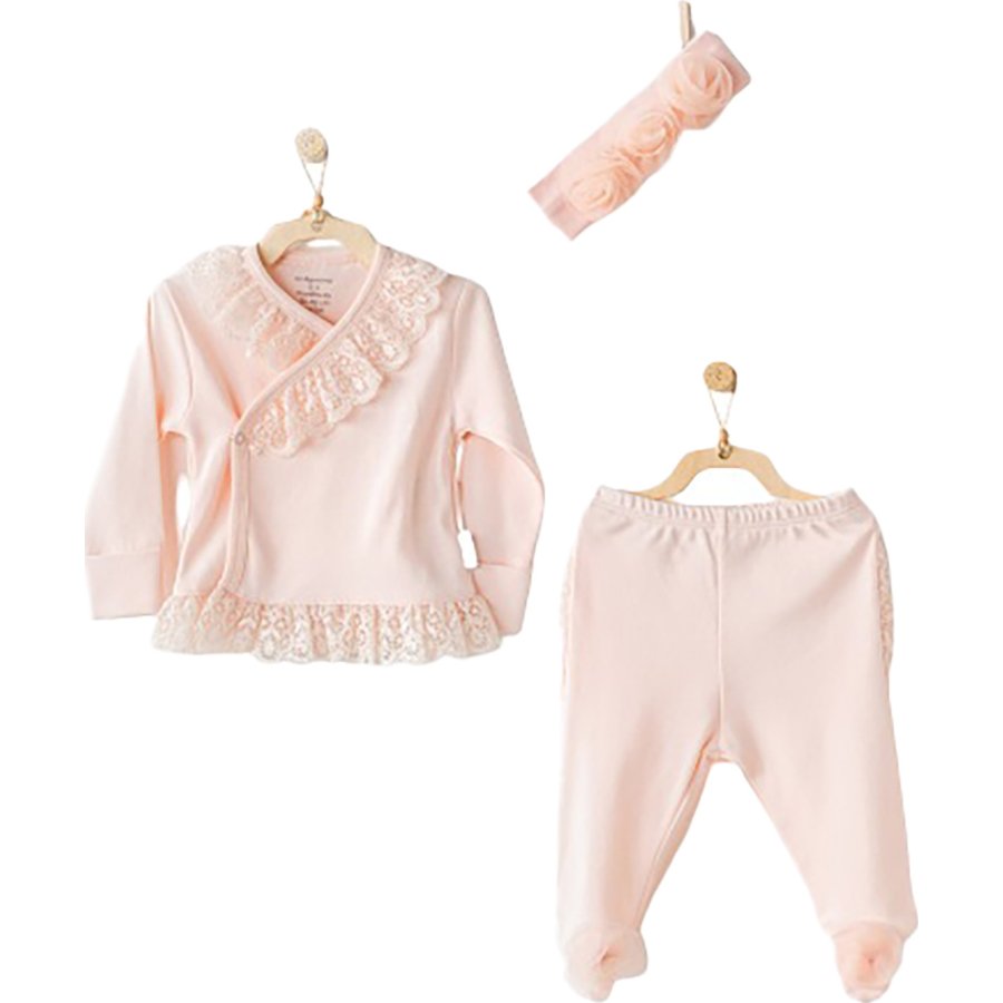 Andywawa Chic Girl 3 Parça Zıbın Takımı, Somon