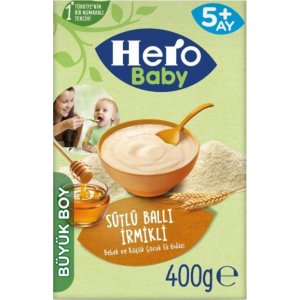 Hero Baby Sütlü İrmikli Ballı Ekonomik Paket Kaşık Mama 400 Gr