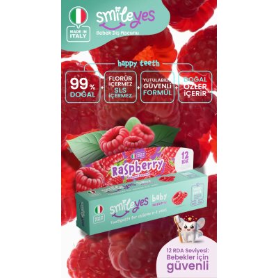 Smileyes Baby Diş Macunu 0-3 Yaş 30 ml Raspberry
