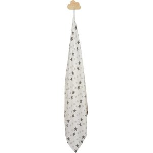 Sevi Bebe Organik Müslin Bebek Battaniyesi, 120x100, Gri, Yıldız