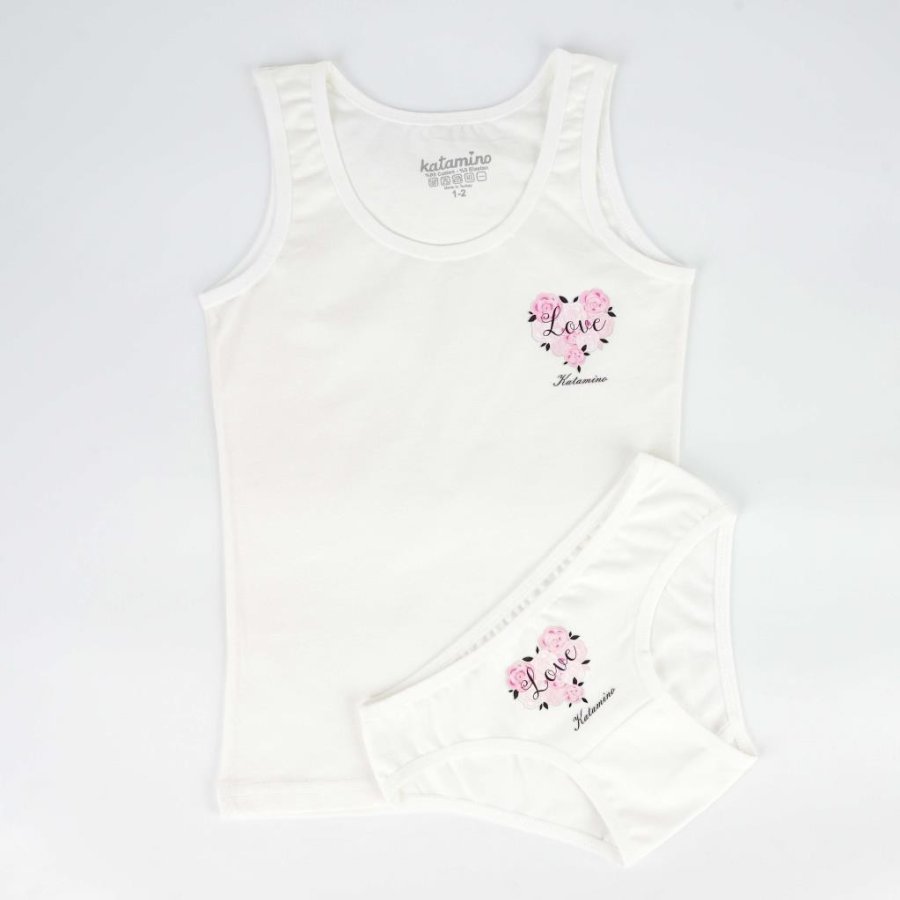 Katamino Mirror Geniş Askılı Kız Atlet Slip Takım, Asorti