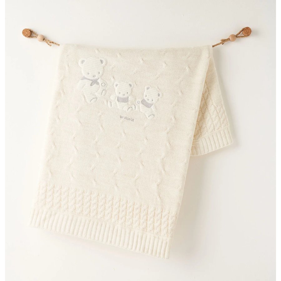 Andywawa AC26341 Triko Battaniye 85x100 Ekru