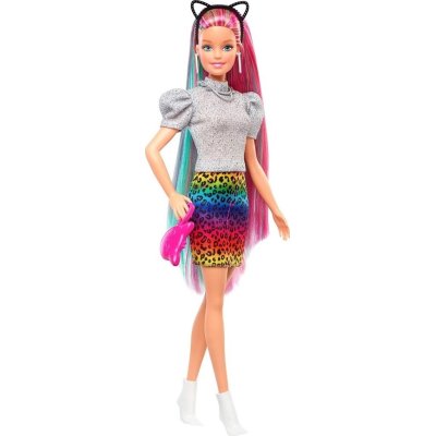 Barbie Leopar Desenli Saçlar Bebeği