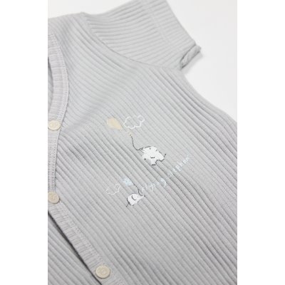 Bistyle Flying Elephant 2'li Yarım Kol Badi 17117 Ekru Gri