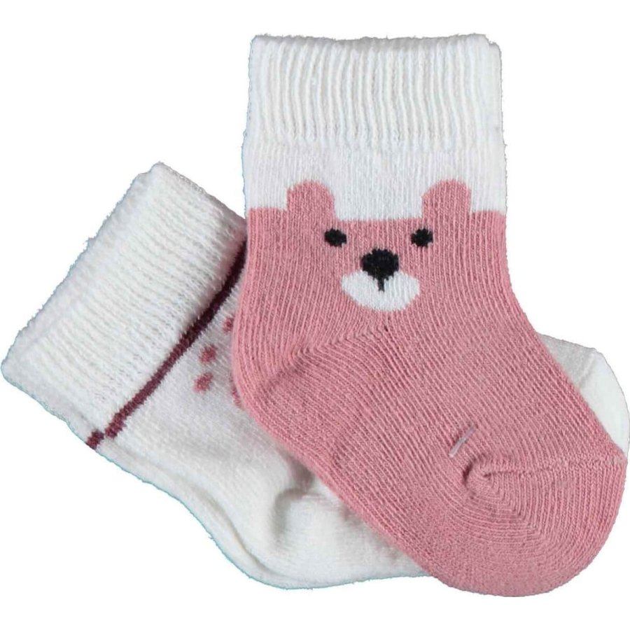 Bibaby Biorganic Happy Bear 2''li Çorap, Gül Kurusu