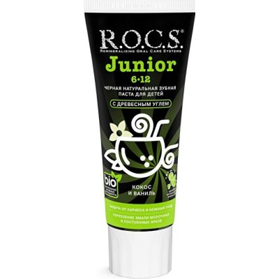 R.O.C.S. Junior Hindistan Cevizi ve Vanilya Tadında Florürsüz Diş Macunu, 60 ml