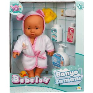 Sunman Bebelou Banyo Zamanı Bebek Seti, 35 cm