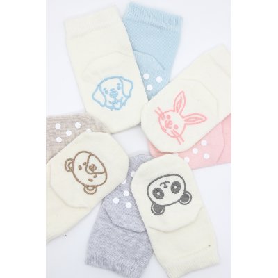 Bistyle Organik Penye Figürlü Kaymaz Soket Çorap, Pembe, Ekru, 2'li