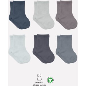 Bistyle Colors Penye Düz Soket Çorap, Antrasit, 6'lı