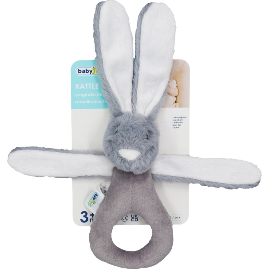 BabyJem Tutmalı Peluş, Mini Tavşan, Gri