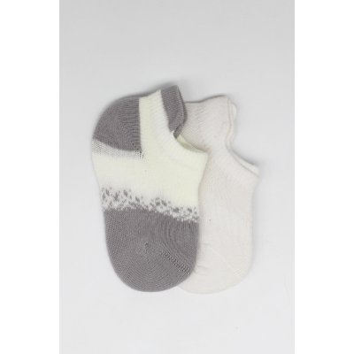 Bistyle 2'Li Penye Sneakers Çorap 20105 Ekru Gri