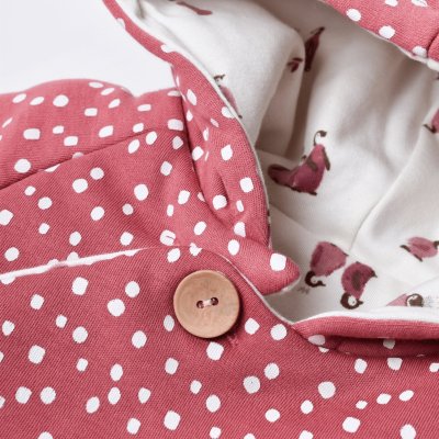 Bibaby Biorganic Little Love Elyaflı Hırka, Gül Kurusu