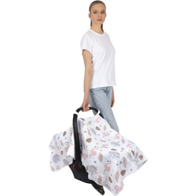 Sevi Bebe Müslin Puset ve Ana Kucağı Örtüsü, Flamingo