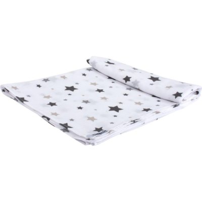 Sevi Bebe Desenli Müslin Battaniye, 100x100, Gri, Yıldız Yağmuru