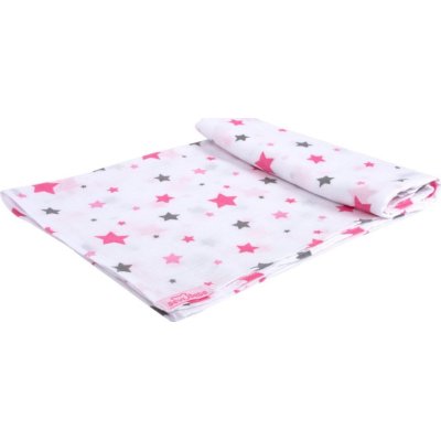 Sevi Bebe Desenli Müslin Battaniye, 100x100, Pembe, Yıldız Yağmuru