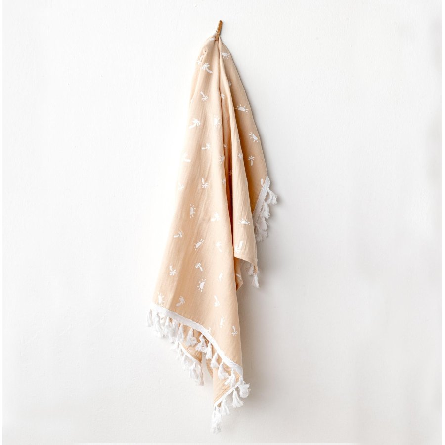 Andywawa AC24514 Müslin Smil All Day 95x85 Bebek Battaniye Beige