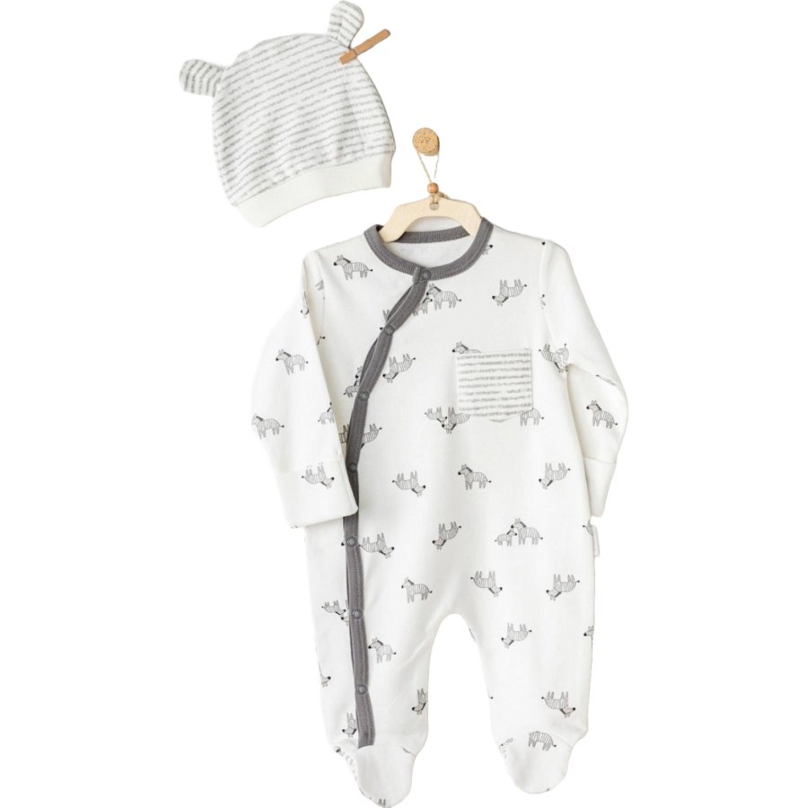 Andywawa Zebra Bebek Tulum Takım, Ekru