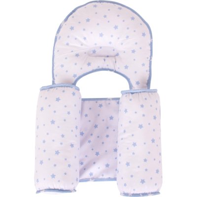 Sevi Bebe Kafa Şekillendirici Yastık ve Yan Yatış Yastığı, Mavi, Yıldız