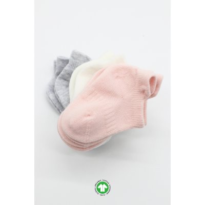 Bistyle Penye Sneakers Soket Çorap, Pembe, Ekru, 6'lı