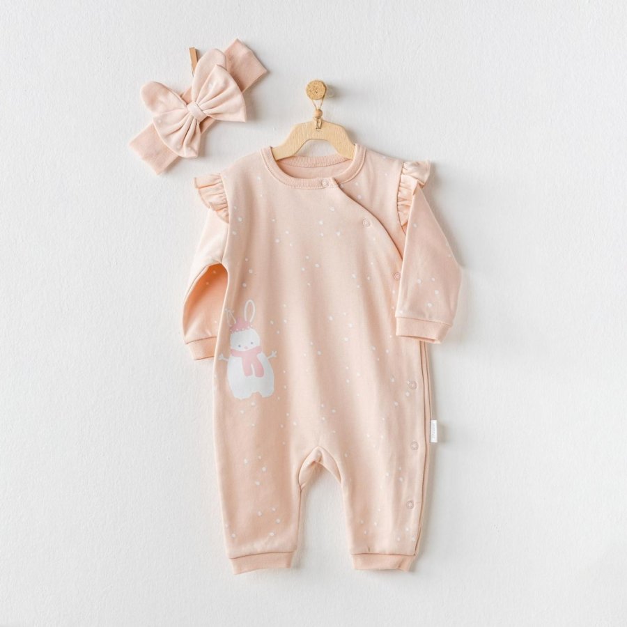 Andywawa Cute Bunnies Be Sking Bebek Tulum Takım, Pembe