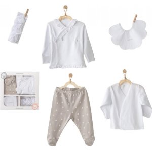 Andywawa Beige & White 5 Parça Hastane Çıkışı, Beyaz