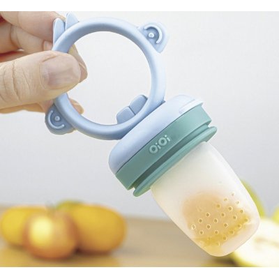 OiOi Diş Kaşıyıcılı Meyve Püre Emziği, Mavi, Yeşil