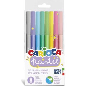 Carioca Pastel Süper Yıkanabilir Keçeli Kalem, 8'li