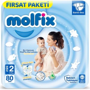 Molfix Bebek Bezi, 2 Beden, 80 Adet