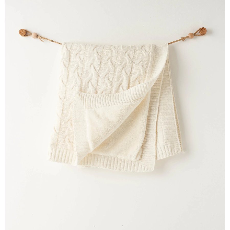 Andywawa AC26340 Triko Battaniye Ekru