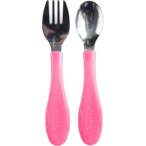 Mycey Paslanmaz Çelik Çatal Kaşık Seti, Pembe