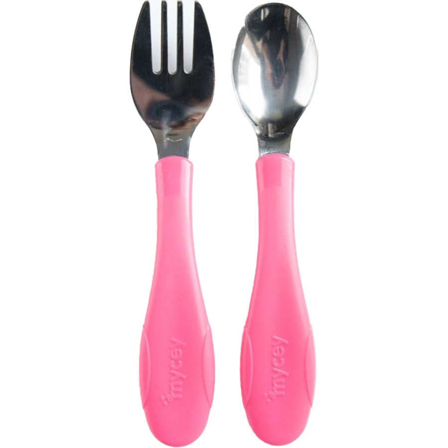 Mycey Paslanmaz Çelik Çatal Kaşık Seti, Pembe