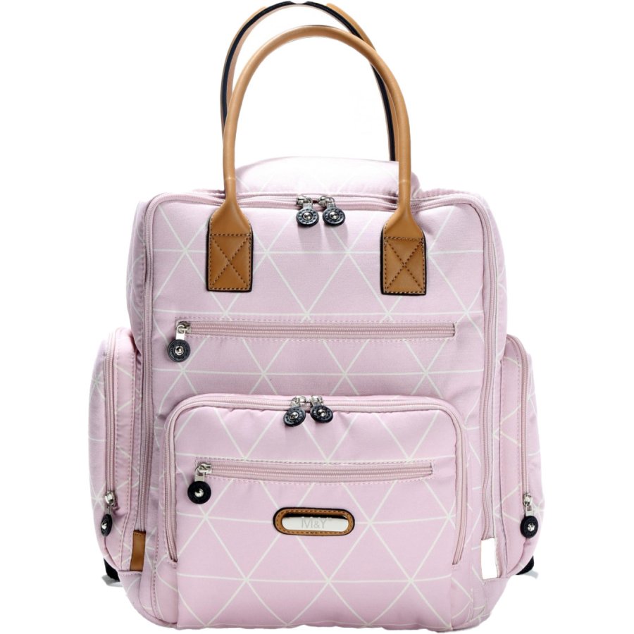 M&Y Eos Digital Anne Bebek Bakım Sırt Çantası, Gri, Toz Pembe