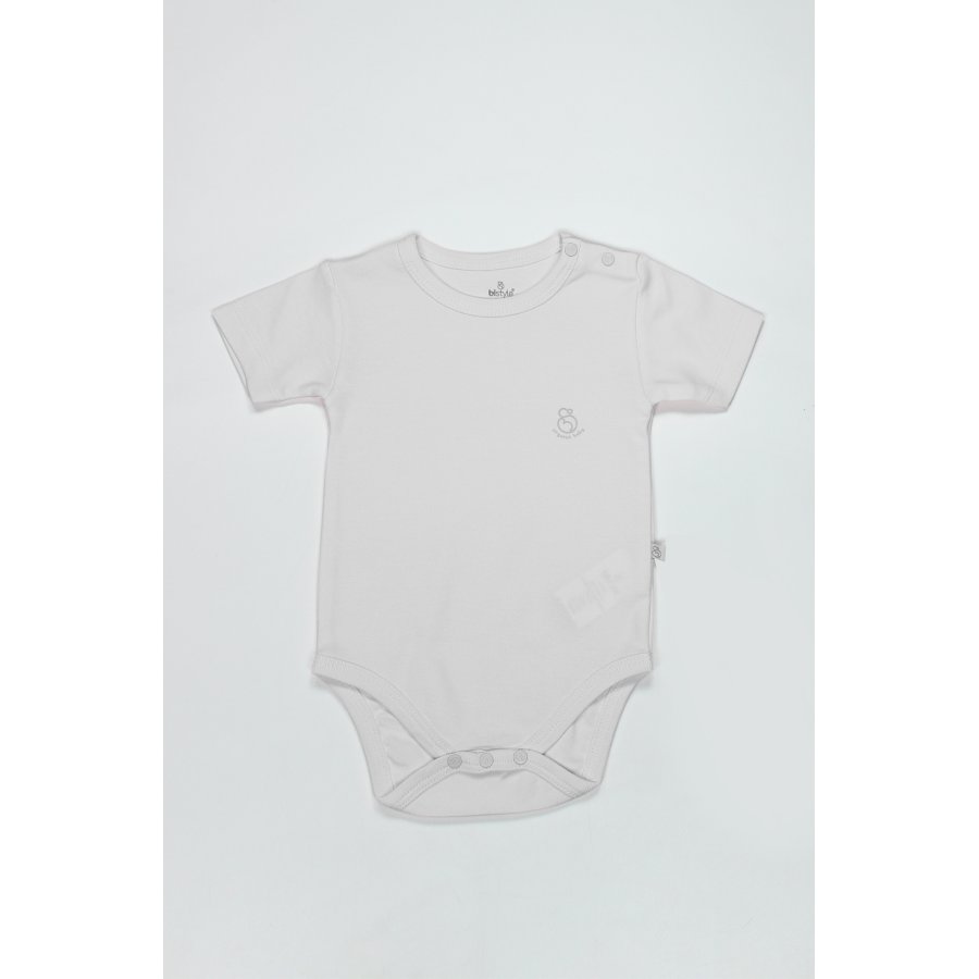 Bistyle Organik Natural Basic Style Yarım Kol Body BS17103 Beyaz