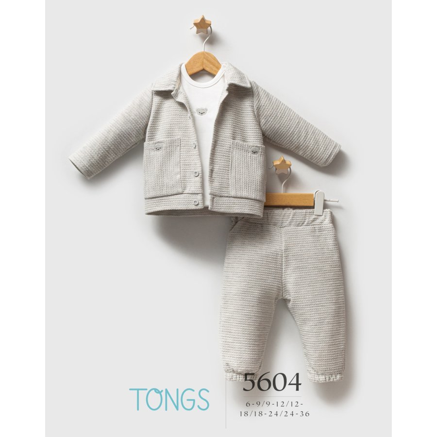 Tongs Baby Classic Bear 3'lü Takım 5604 Gri