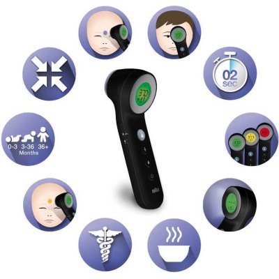 Braun BNT400 Temassız Alından Ateş Ölçer, Siyah