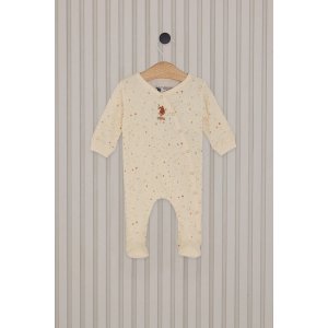 U.S.Polo Kız Bebek Patikli Tulum USB2110 Krem