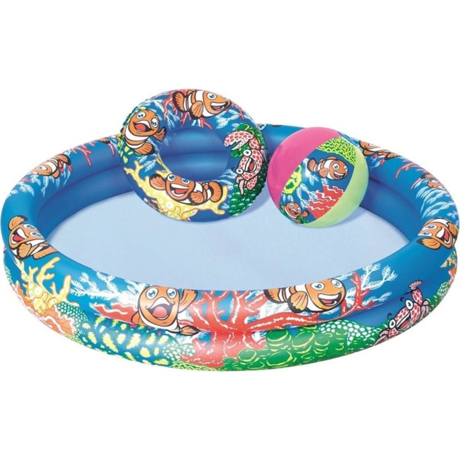 Bestway 2 Bölmeli Havuz + Simit + Deniz Topu 51124