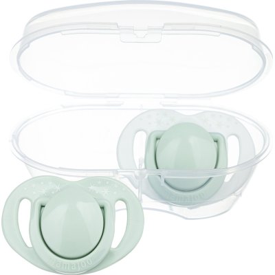 Mamajoo Sterilizasyon & Saklama Kutulu Ortodondik Emzik, 0 Ay+, Powder Green, 2'li