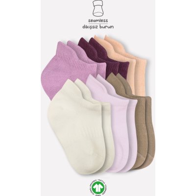 Bistyle Colors Penye Sneakers Soket Çorap, Gül Kurusu, 6'lı