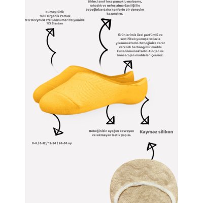 Bistyle Silikonlu Babet Soket Çorap, Kiremit, 6'lı