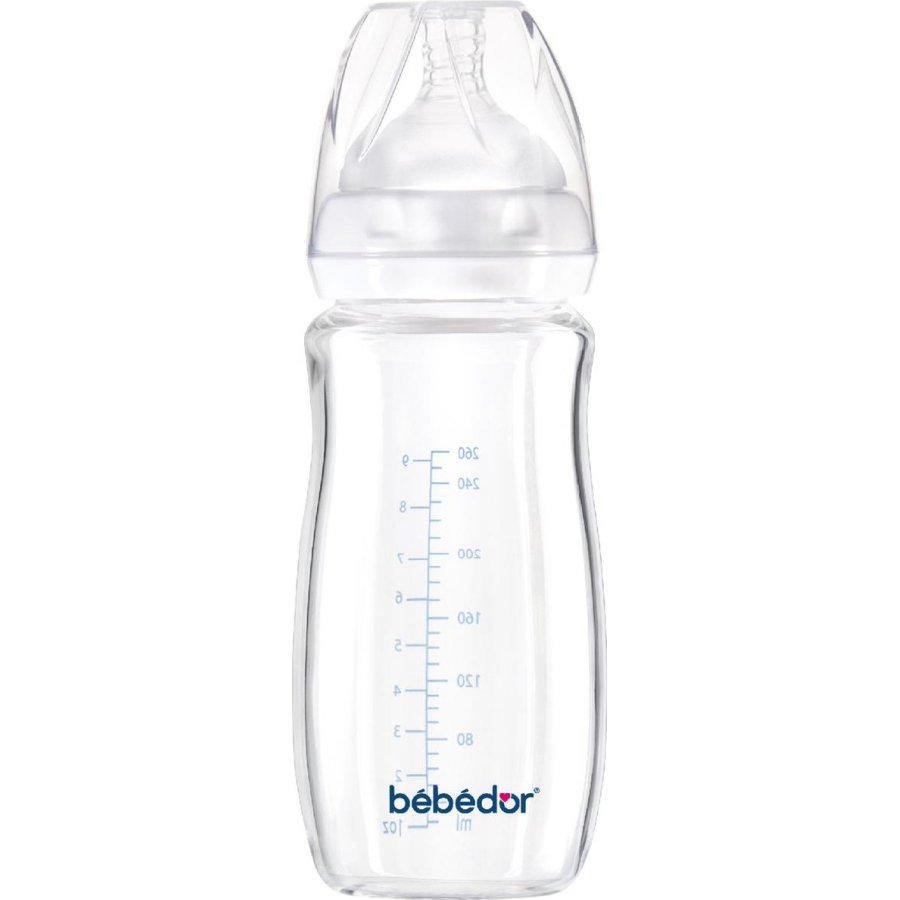 Bebedor Geniş Ağızlı Isıya Dayanıklı Cam Biberon, 260 ml 